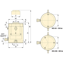 ENERPAC - Zware Hefcilinder Enkelwerkende Cilinder Hcg1508 - 150 Kn - Slaglengte 200