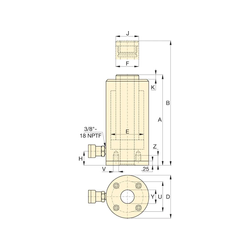 ENERPAC - Aluminum Cylinder 20 T. Rach206