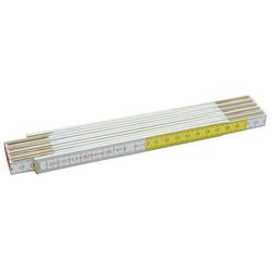 OUTILAC - Wooden Folding Rule White / Yellow 2m