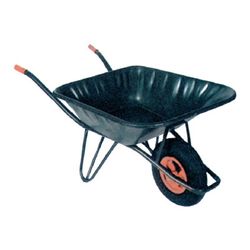 OUTILAC - Green Painted Wheelbarrow with Pneumatic Tyre, 85L