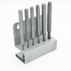 OUTILAC - Parallel Pin Punch Set, Hexagonal Shank, 6 Pieces (3–4–5–6–8–10mm)