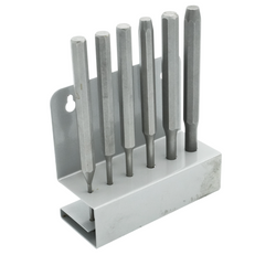 OUTILAC - Parallel Pin Punch Set, Hexagonal Shank, 6 Pieces (3–4–5–6–8–10mm)