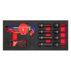 OUTILAC - Module with Hex Keys, Torx Keys & Impact Socket Set 1/2", 25 Pieces