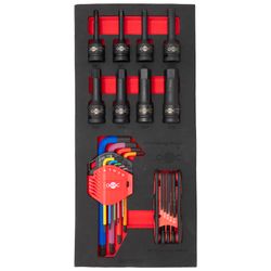 OUTILAC - Module with Hex Keys, Torx Keys & Impact Socket Set 1/2", 25 Pieces