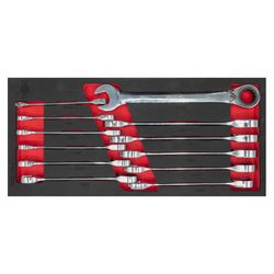 OUTILAC - Module with 12 Ratcheting Combination Wrenches 8–19mm
