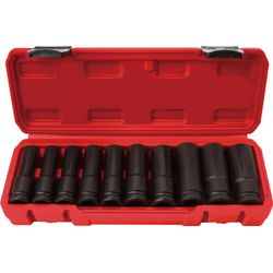 OUTILAC - 1/2" Deep Impact Socket Set 10-27 mm, 10 pcs, 6-Point