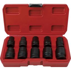 OUTILAC - 1/2" Impact Socket Set 10-24 mm, 10 pcs, 6-Point