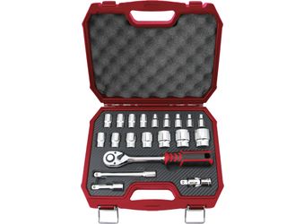 OUTILAC - 1/2" 12-Point Socket Set 10-32 mm with Accessories