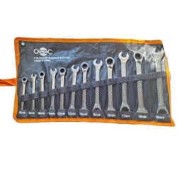 OUTILAC - 12-Piece Ratcheting Combination Wrench Set 8-19 mm