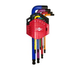 OUTILAC - 9-Piece Hex Key Set on Plastic Holder 1.5-10 mm