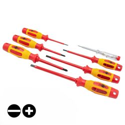 OUTILAC - 7-Piece VDE 1000 V Screwdriver Set with Voltage Tester 250 V