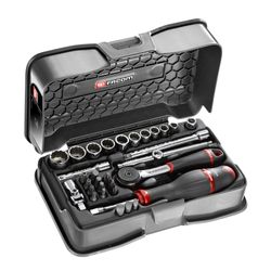 FACOM - 1/4' Socket Set 12Pt Mm R.161B 31Pc R.161-5P12
