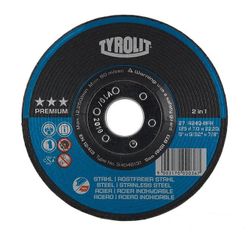 TYROLIT - Disque À Ébarber Acier/Inox 230x7x22.2 - A24q-Bfx Premium