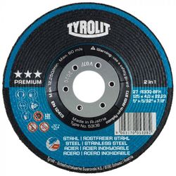 TYROLIT - Disque À Ébarber Acier/Inox 150x7x22.2 - A24q-Bfx Premium