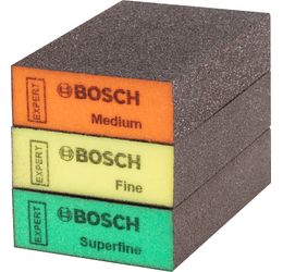 BOSCH - Expert Set 3 Pièces Éponge Abrasive, 69 X 97 X 26 Mm, M, F, Sf