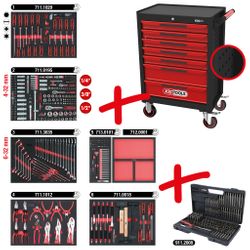KS TOOLS - Servante 7 tiroirs + 598 outils