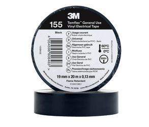 3M - Ruban électrique vinyle Temflex™ 155, Noir, 19 mm x 20 m