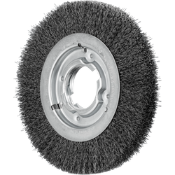 PFERD - Brosse plate large non torsadée RBU Ø 200x25xalésage variable, fil d’acier Ø 0,30, touret à meuler