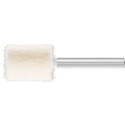 PFERD - Feutres de polissage sur tige mi-durs à forme cylindrique avec perforation frontale Ø 20x25 mm, tige Ø 6 mm