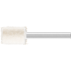 PFERD - Feutres de polissage sur tige mi-durs à forme cylindrique avec perforation frontale Ø 15x20 mm, tige Ø 6 mm