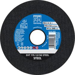 PFERD - Disque à tronçonner EHT 115x1,0x22,23 mm droit gamme performance SG STEEL pour acier
