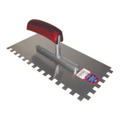 SCHWAN - Plâtresse Dentelée 280 X 130 / 6 X 6 Mm / Zg18 Avec Manche Bois - Acier