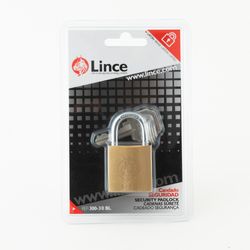 LINCE - Cadenas À Cylindre, Double Verrouillage - Laiton - Anse Courte - 3