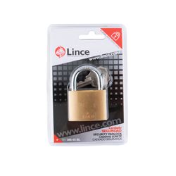 LINCE - Cadenas À Cylindre, Double Verrouillage - Laiton - Anse Courte - 4