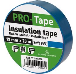PROTAPE - Ruban isolant 19 mm x 20 m x 0,15 mm, VDE / bleu clair