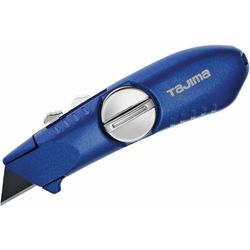 TAJIMA - Couteau Lame Rétract. (Bleu) À 3 Lames Trapézoïdale V-Rex