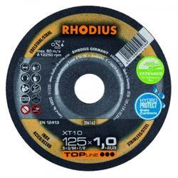 RHODIUS - Disque À Tronçonner Extra-Fin Topline Xt10 125x1,0x22,23 Inox