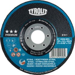 TYROLIT - Disque Inox 125x7x22.2 Tyrolit A24q-Bfx