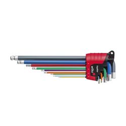WIHA - Jeu De Clés Mâles Ergostar 6pans À Tête Sphérique 10 Pcs, Lum. Coul.