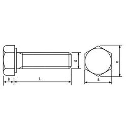 Zeskantbout Vol.Draad Din 933 8.8 Verzkt 20x80