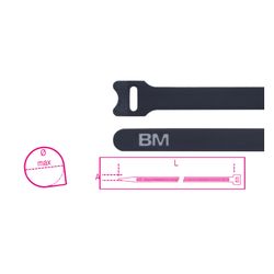 BETA - Klittenband kabelbinders, zwart BMNV2312 (verkocht per 100stks)