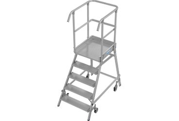 KRAUS WERK - Bordestrappen Met Leuning Platformhoogte 1,20 M - 5 Treden