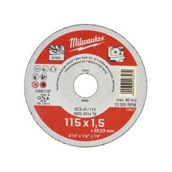 MILWAUKEE - Metaaldoorslijpschijf Scs 41/115 (1,5) 1