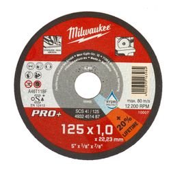 MILWAUKEE - Metaaldoorslijpschijf Scs41 125 X 1 Mm Pro+ (Te Bestellen Per 50) 1