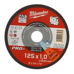 MILWAUKEE - Counterdisplay Metaaldoorslijpschijf Scs41 125 X 1 Mm Pro+ (200 Stuks) 150