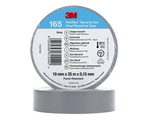 3M - Temflex™ Vinyl isolatietape 165, Grijs, 19 mm x 25 m