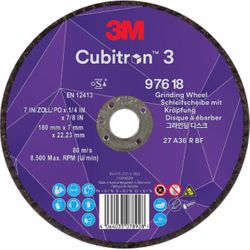 3M - 3m Cubitron 3 Afbraamschijf 36+, T27, 180 Mm X 7 Mm X 22.23 Mm