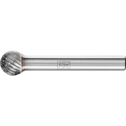 PFERD - Hardmetalen stiftfrees kogelvorm KUD Ø 10x09 mm stift-Ø 6 mm Z3P universeel middel met kruisvertanding