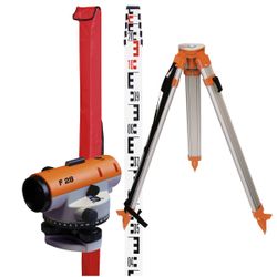 NEDO - Bouwwaterpas Automatisch F32 In Set Met Statief En Telescooplat