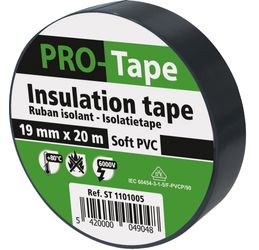 PROTAPE - Isolatietape 19 mm x 20 m x 0,15 mm, VDE / zwart