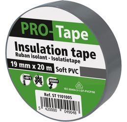 PROTAPE - Isolatietape 19 mm x 20 m x 0,15 mm, VDE / grijs