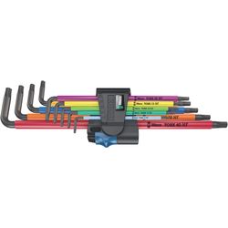 WERA - 967/9 TXXL Multicolour HF 1 Stiftsleutelset met vasthoudfunctie, lang, 9-delig